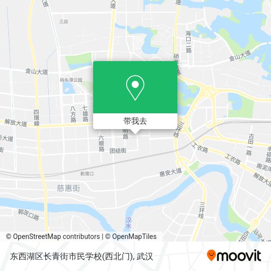 东西湖区长青街市民学校(西北门)地图