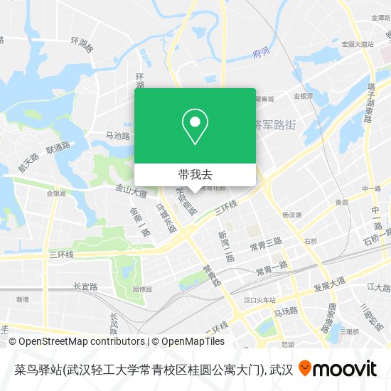 菜鸟驿站(武汉轻工大学常青校区桂圆公寓大门)地图