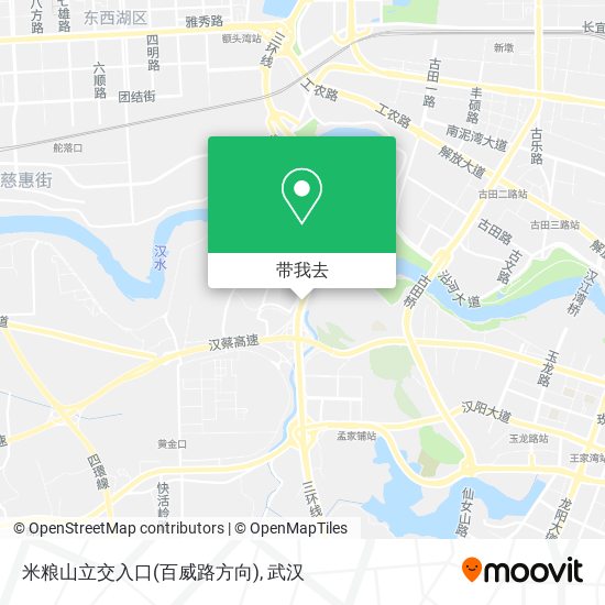 米粮山立交入口(百威路方向)地图