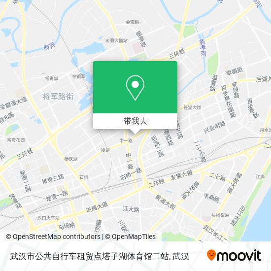 武汉市公共自行车租贸点塔子湖体育馆二站地图