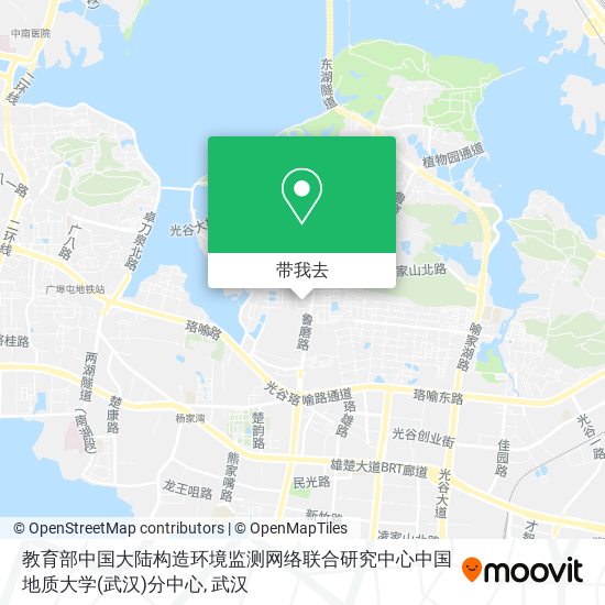 教育部中国大陆构造环境监测网络联合研究中心中国地质大学(武汉)分中心地图