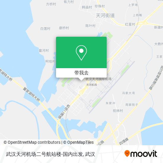 武汉天河机场二号航站楼-国内出发地图