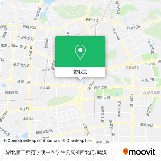 湖北第二师范学院中区学生公寓-8西北门地图