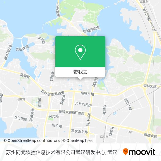苏州同元软控信息技术有限公司武汉研发中心地图