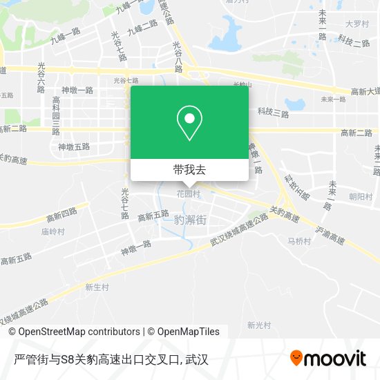 严管街与S8关豹高速出口交叉口地图