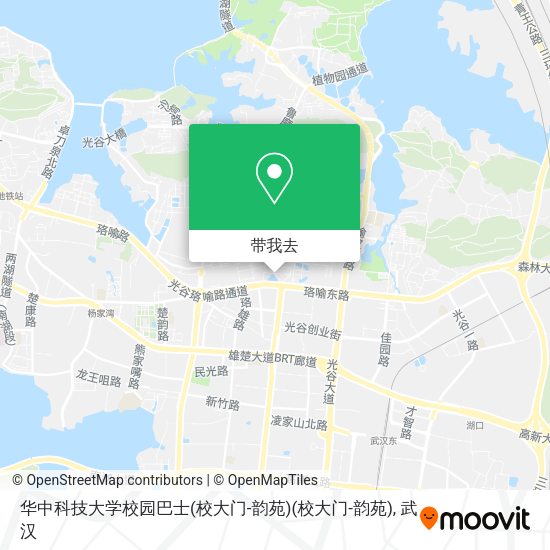 华中科技大学校园巴士(校大门-韵苑)(校大门-韵苑)地图