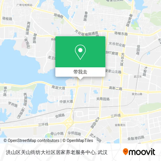 洪山区关山街纺大社区居家养老服务中心地图