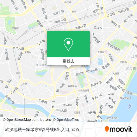 武汉地铁王家墩东站2号线B出入口地图