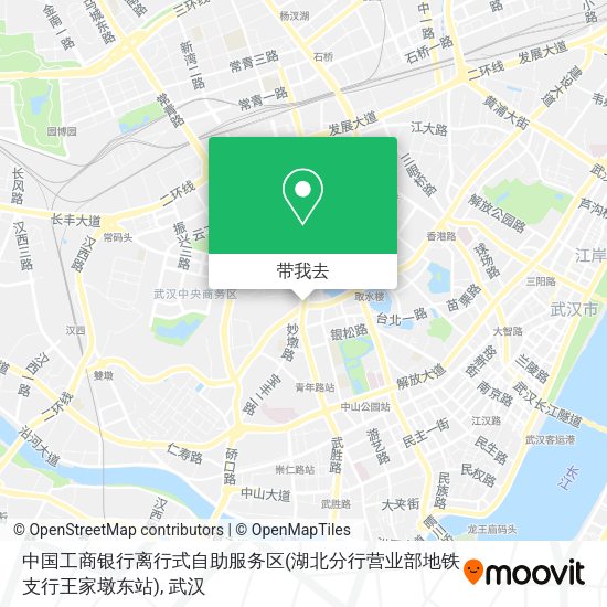 中国工商银行离行式自助服务区(湖北分行营业部地铁支行王家墩东站)地图