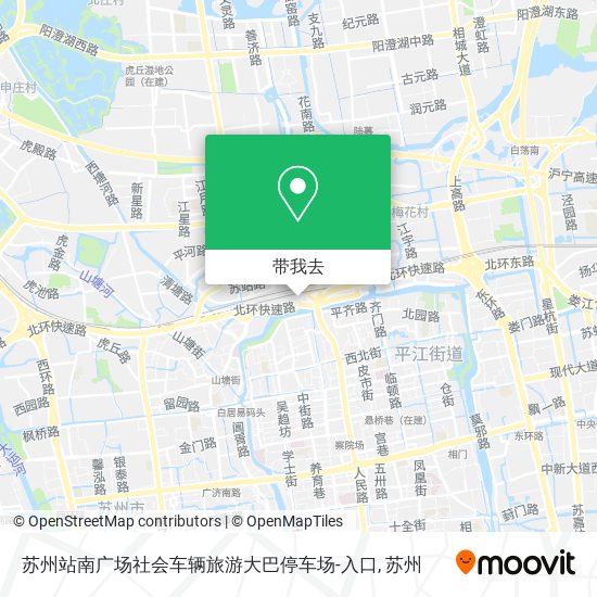 苏州站南广场社会车辆旅游大巴停车场-入口地图