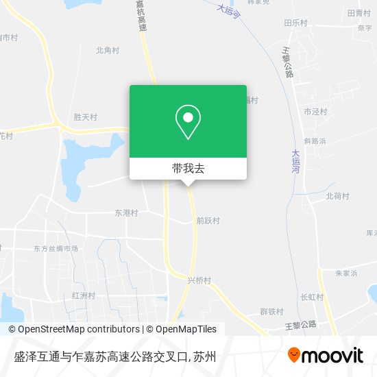 盛泽互通与乍嘉苏高速公路交叉口地图