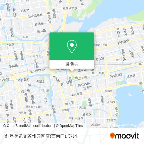 红星美凯龙苏州园区店(西南门)地图