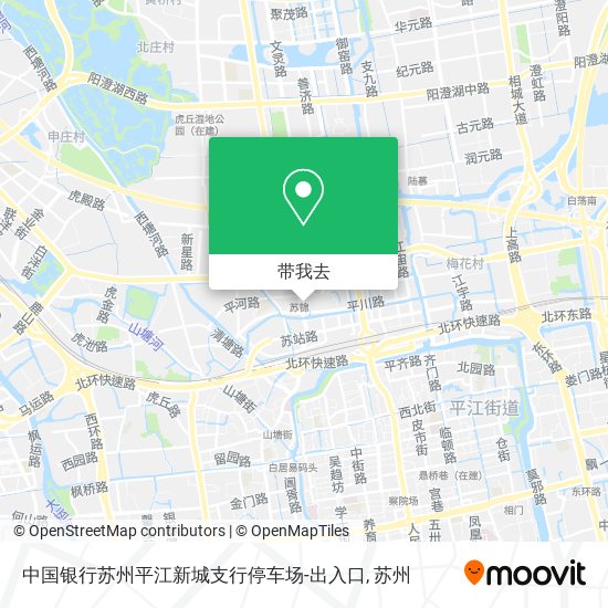 中国银行苏州平江新城支行停车场-出入口地图