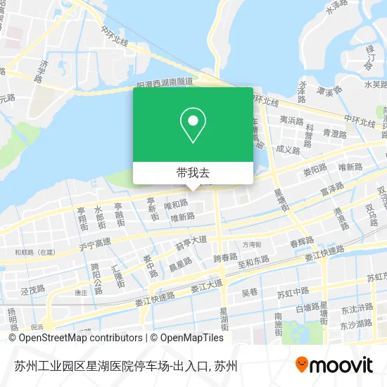 苏州工业园区星湖医院停车场-出入口地图