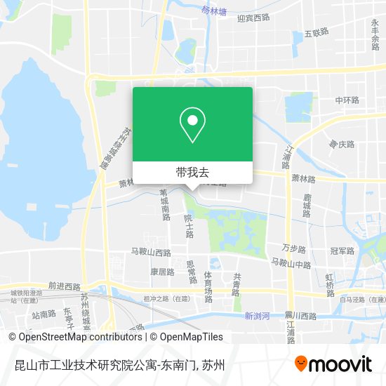 昆山市工业技术研究院公寓-东南门地图