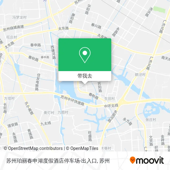 苏州珀丽春申湖度假酒店停车场-出入口地图