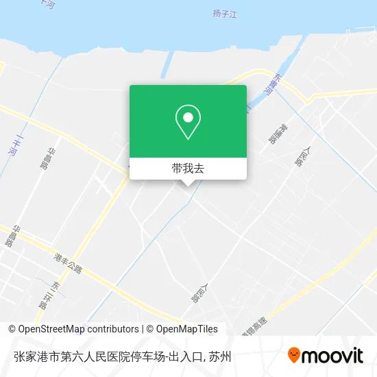 张家港市第六人民医院停车场-出入口地图