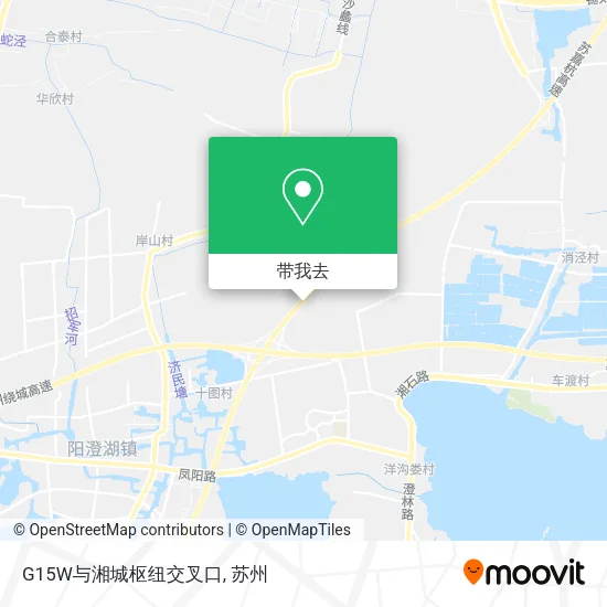 G15W与湘城枢纽交叉口地图