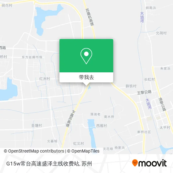 G15w常台高速盛泽主线收费站地图
