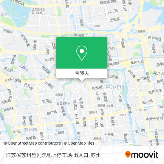 江苏省苏州昆剧院地上停车场-出入口地图