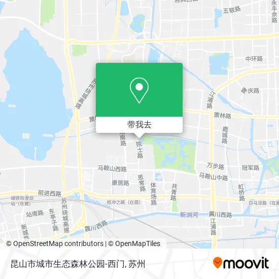 昆山市城市生态森林公园-西门地图