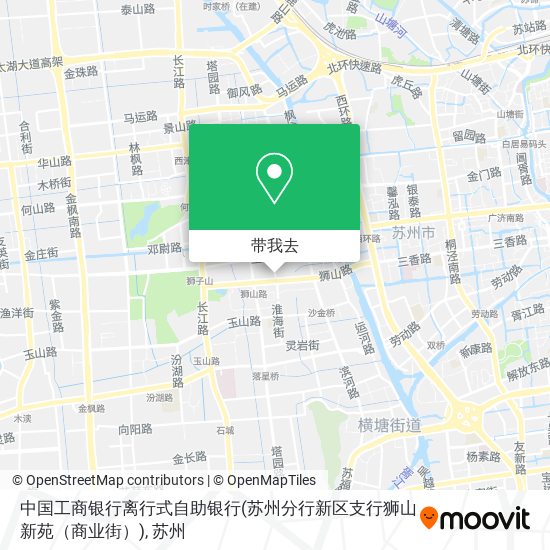 中国工商银行离行式自助银行(苏州分行新区支行狮山新苑（商业街）)地图