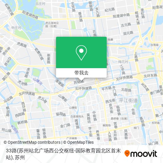 33路(苏州站北广场西公交枢纽-国际教育园北区首末站)地图