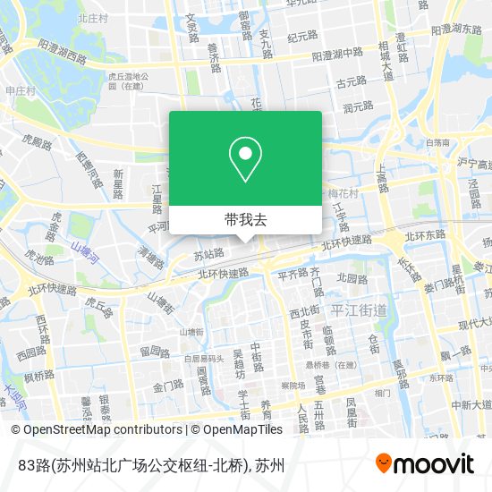83路(苏州站北广场公交枢纽-北桥)地图