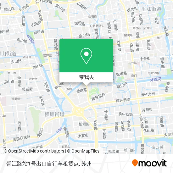 胥江路站1号出口自行车租赁点地图