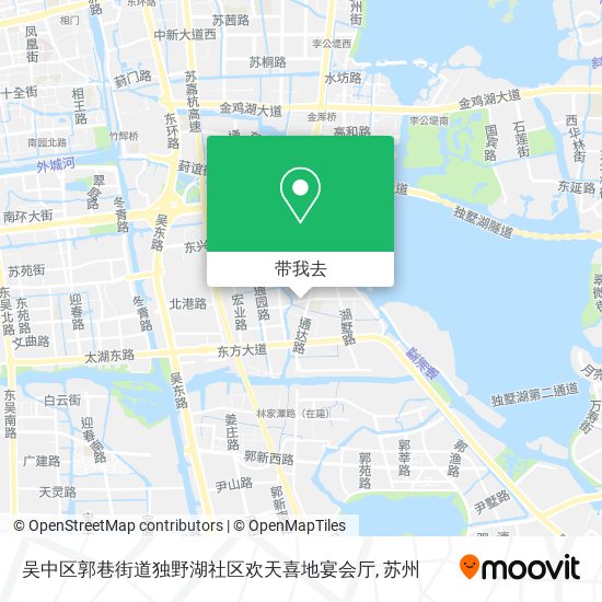 吴中区郭巷街道独野湖社区欢天喜地宴会厅地图