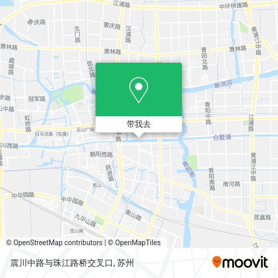 震川中路与珠江路桥交叉口地图