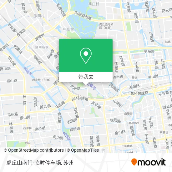 虎丘山南门-临时停车场地图