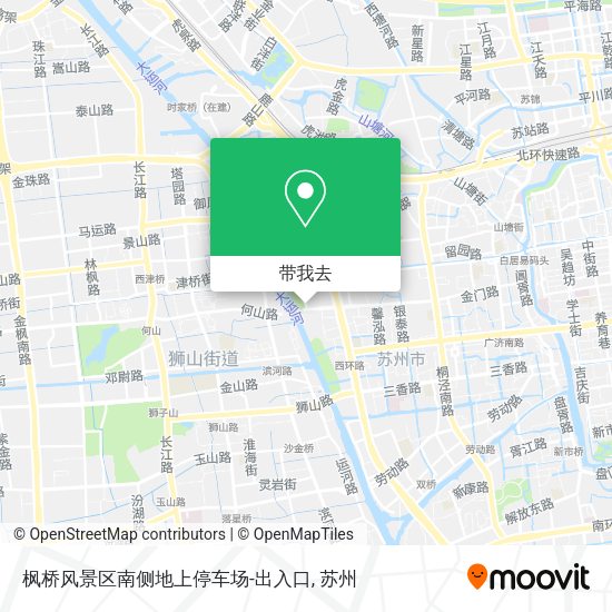枫桥风景区南侧地上停车场-出入口地图