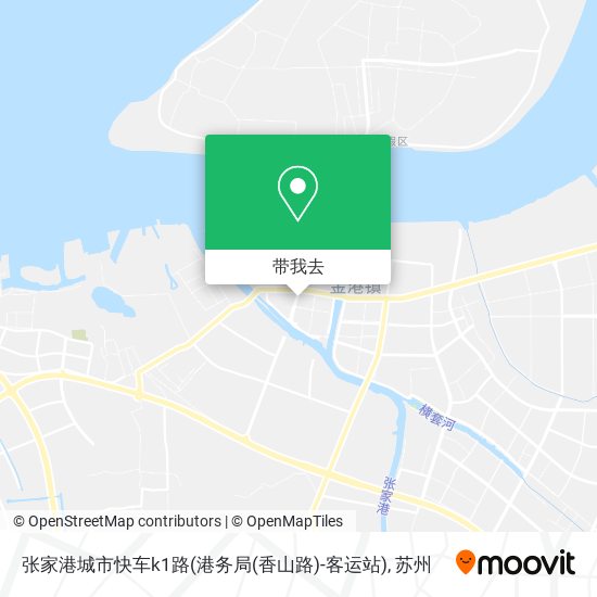 张家港城市快车k1路(港务局(香山路)-客运站)地图