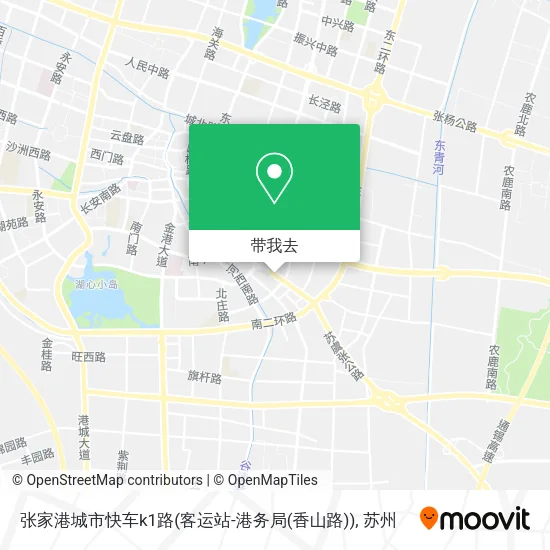 张家港城市快车k1路(客运站-港务局(香山路))地图