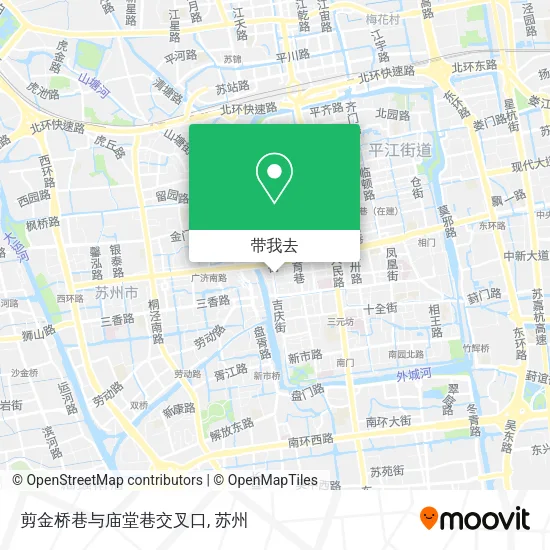 剪金桥巷与庙堂巷交叉口地图