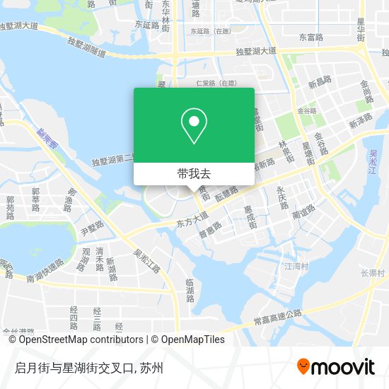 启月街与星湖街交叉口地图