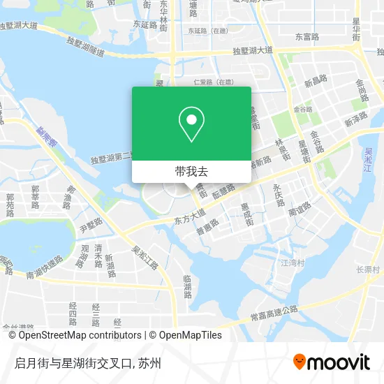 启月街与星湖街交叉口地图