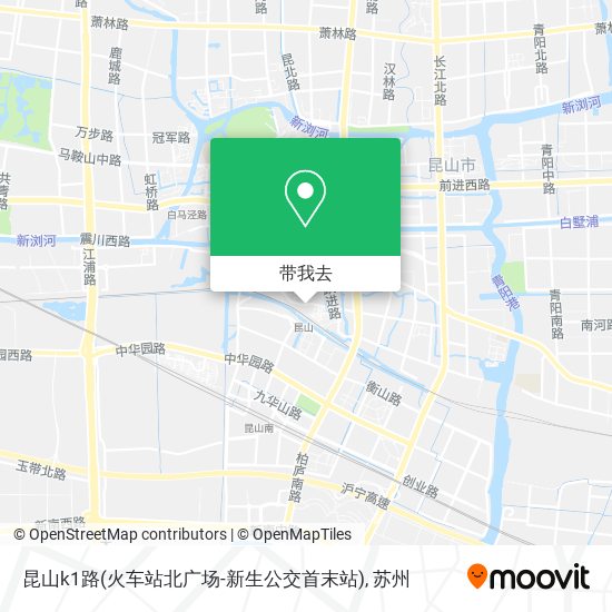 昆山k1路(火车站北广场-新生公交首末站)地图