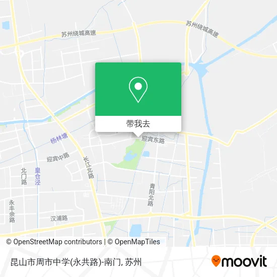 昆山市周市中学(永共路)-南门地图