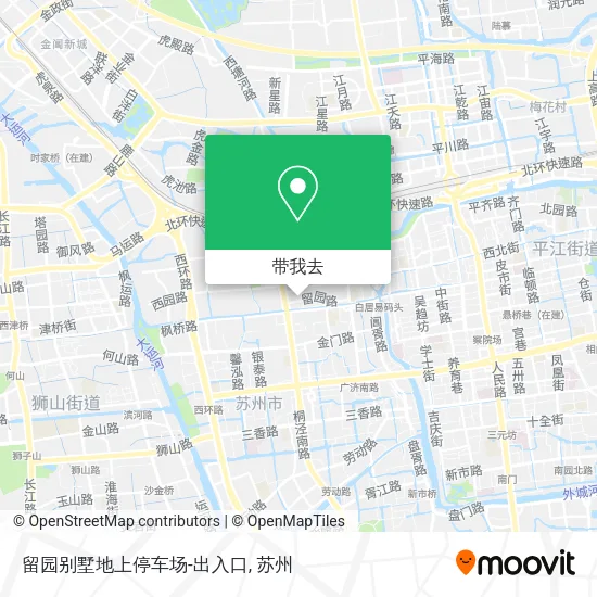 留园别墅地上停车场-出入口地图