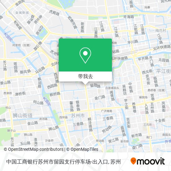 中国工商银行苏州市留园支行停车场-出入口地图