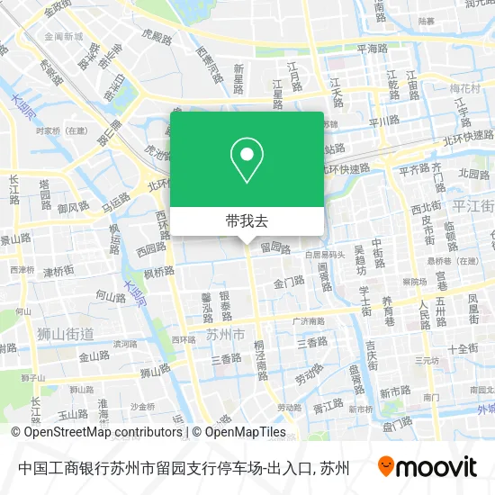 中国工商银行苏州市留园支行停车场-出入口地图