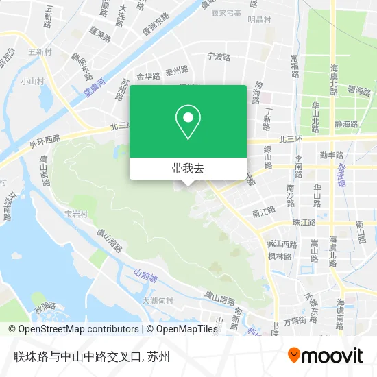联珠路与中山中路交叉口地图