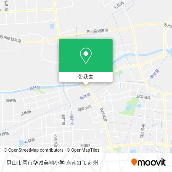 昆山市周市华城美地小学-东南2门地图