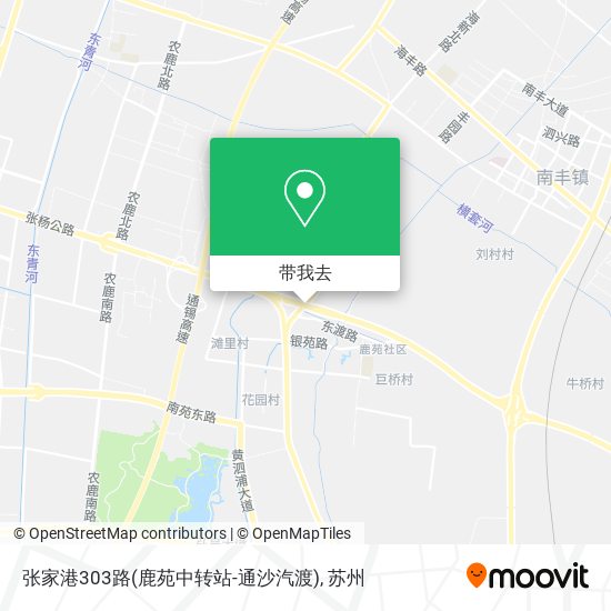 张家港303路(鹿苑中转站-通沙汽渡)地图