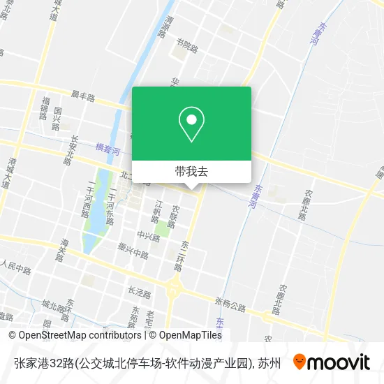 张家港32路(公交城北停车场-软件动漫产业园)地图