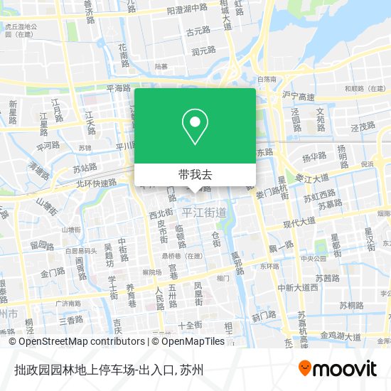 拙政园园林地上停车场-出入口地图