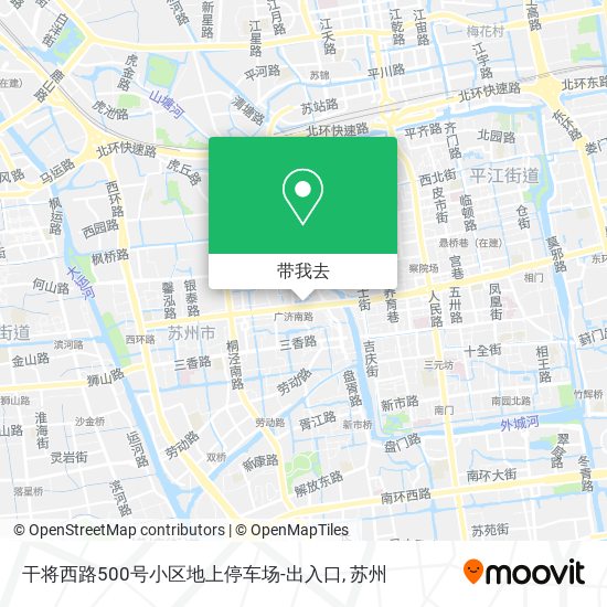 干将西路500号小区地上停车场-出入口地图