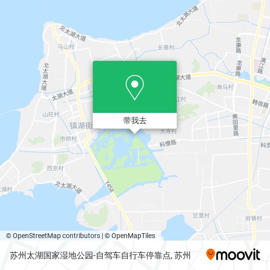 苏州太湖国家湿地公园-自驾车自行车停靠点地图